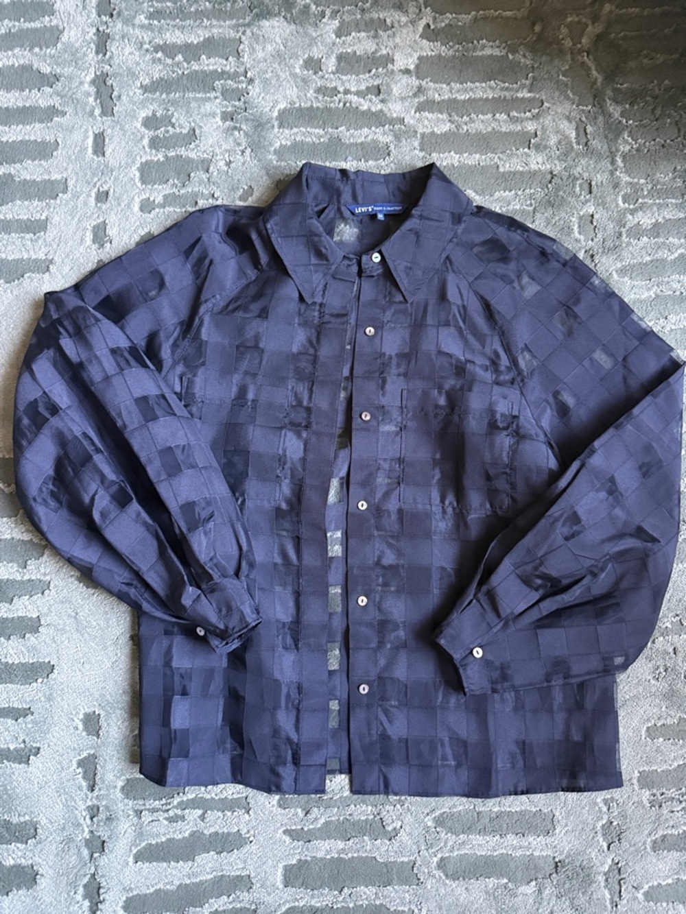 Levi's women’s Check Satin-Look Button Jacket